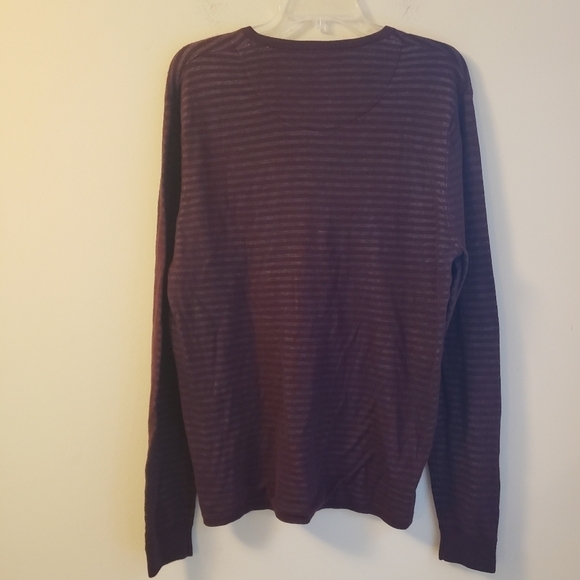 Calibrate Nordstrom Burgundy Oversized Striped Sweater - Picture 9 of 11